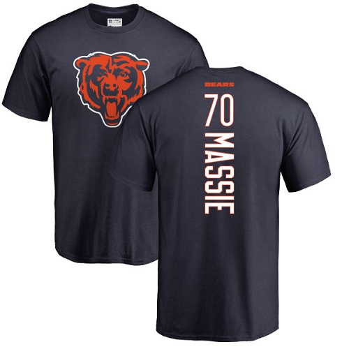 Chicago Bears Men Navy Blue Bobby Massie Backer NFL Football #70 T Shirt